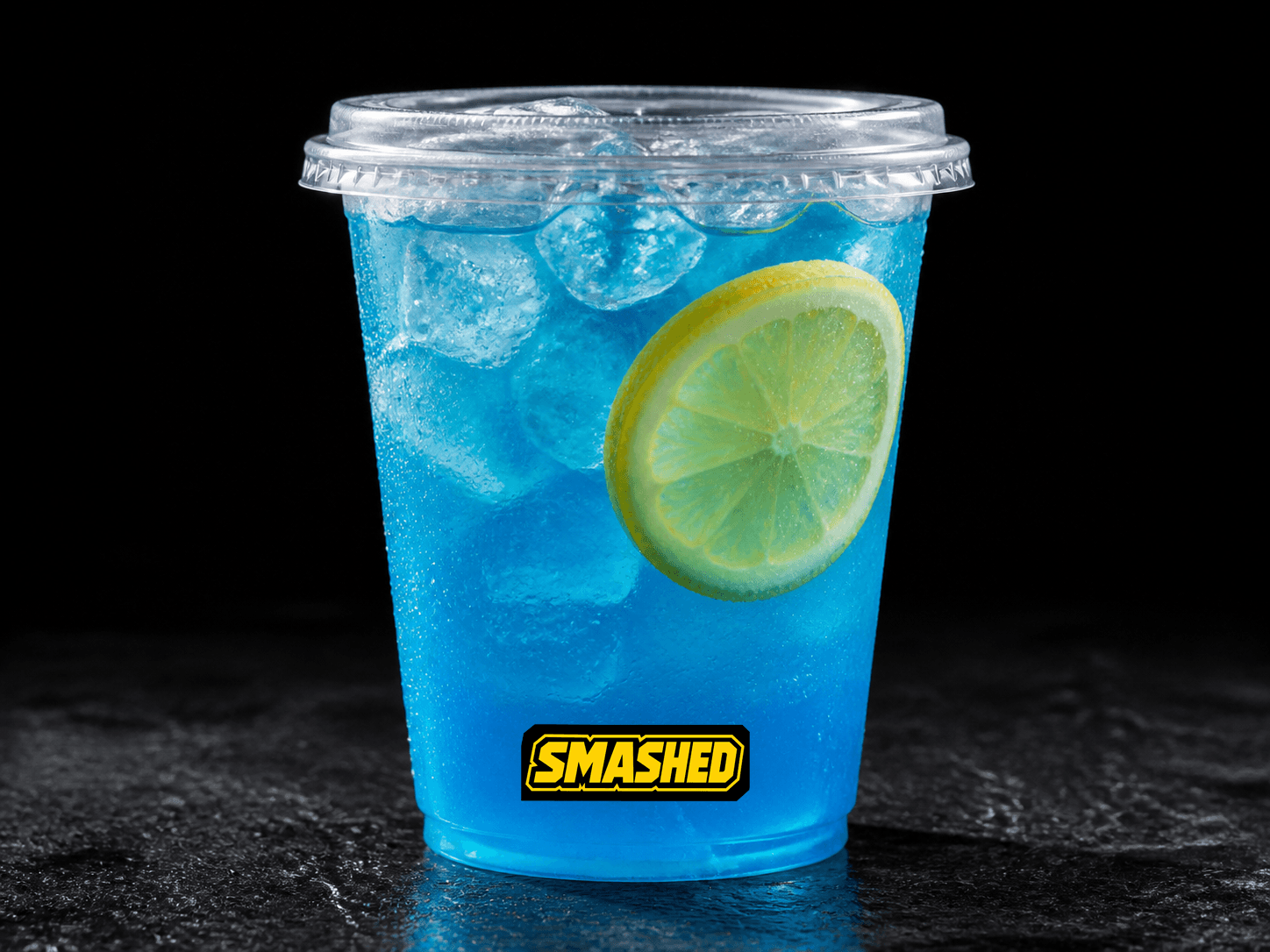 Blue Razz lemonade in a branded clear cup